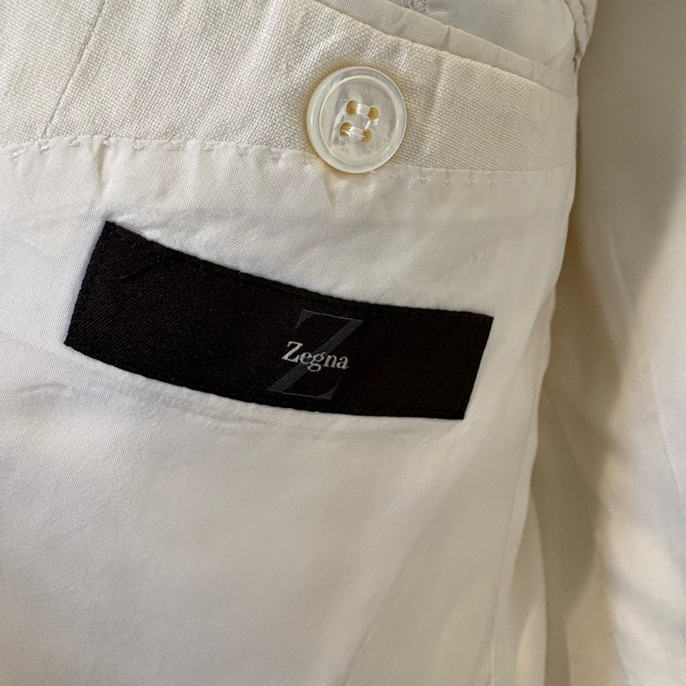 Zegna cream linen suit size 50R European (40R US) great used condition - Picture 2 of 5